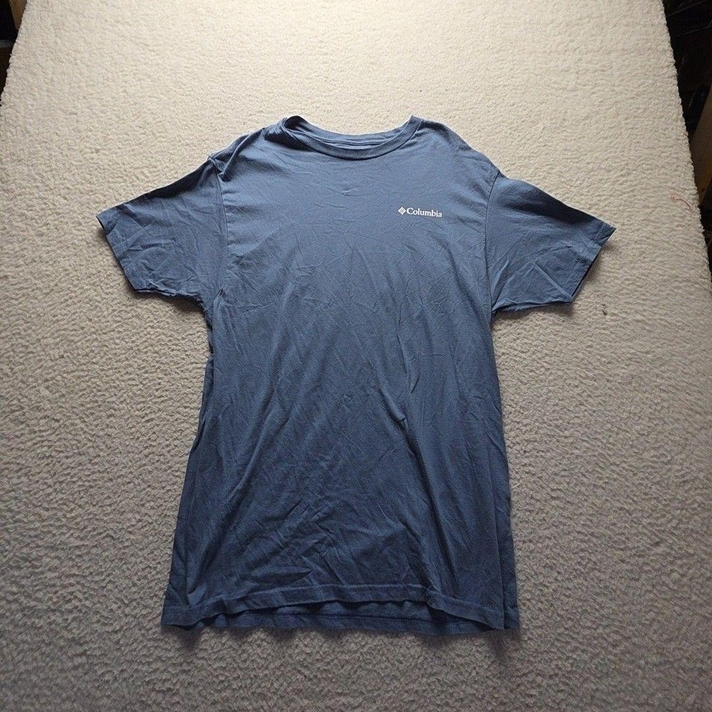 Columbia Shirt Mens Large Blue Explore The Outdoors Buffalo Graphic Tee Tagless